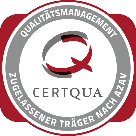 Zertifizierung Qualitäts-Siegel der CertQua für Weiterbildungsträger nach AZAV.