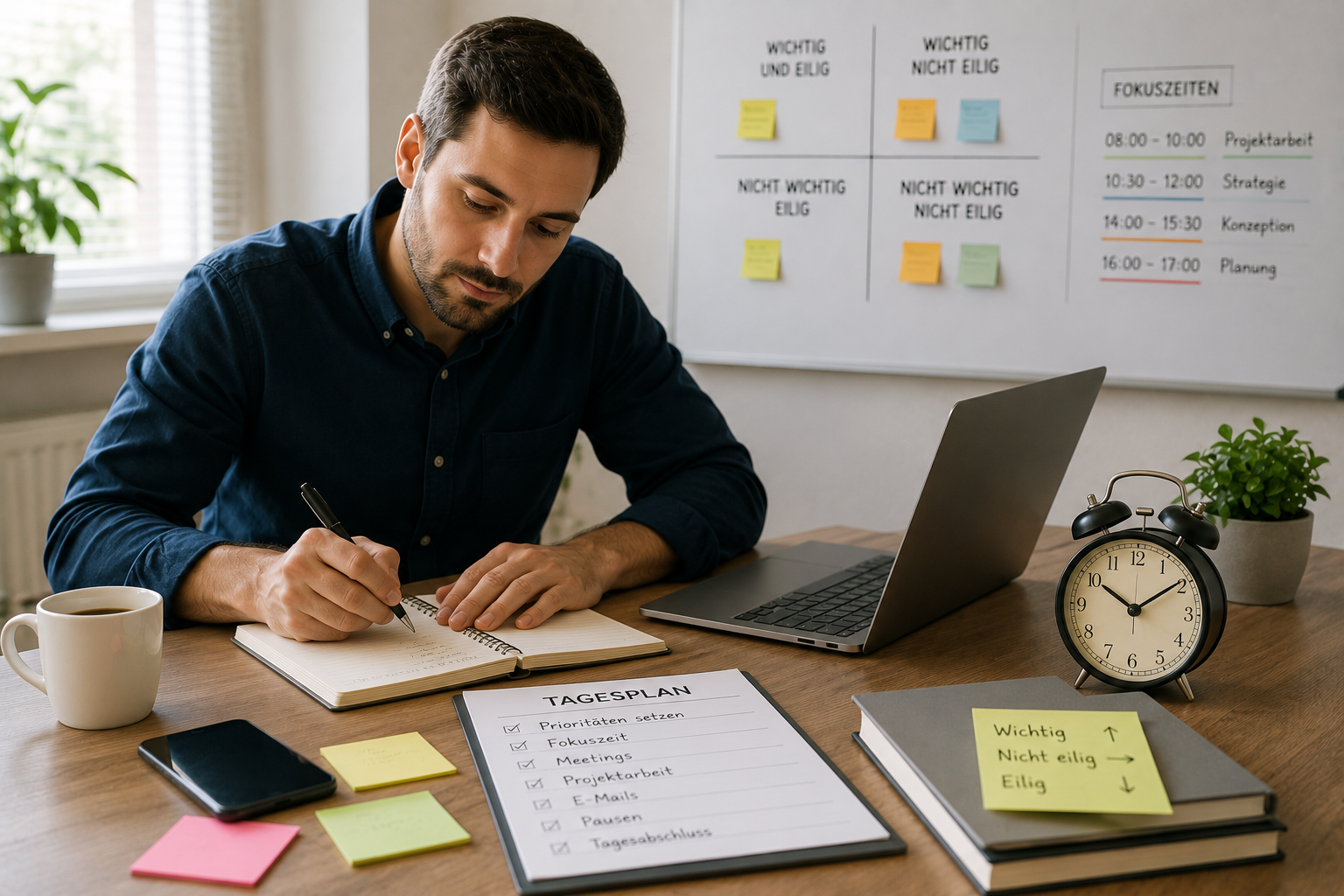 Zeitmanagement mit Fokuszeit, Priorität und strukturierter Tagesplanung