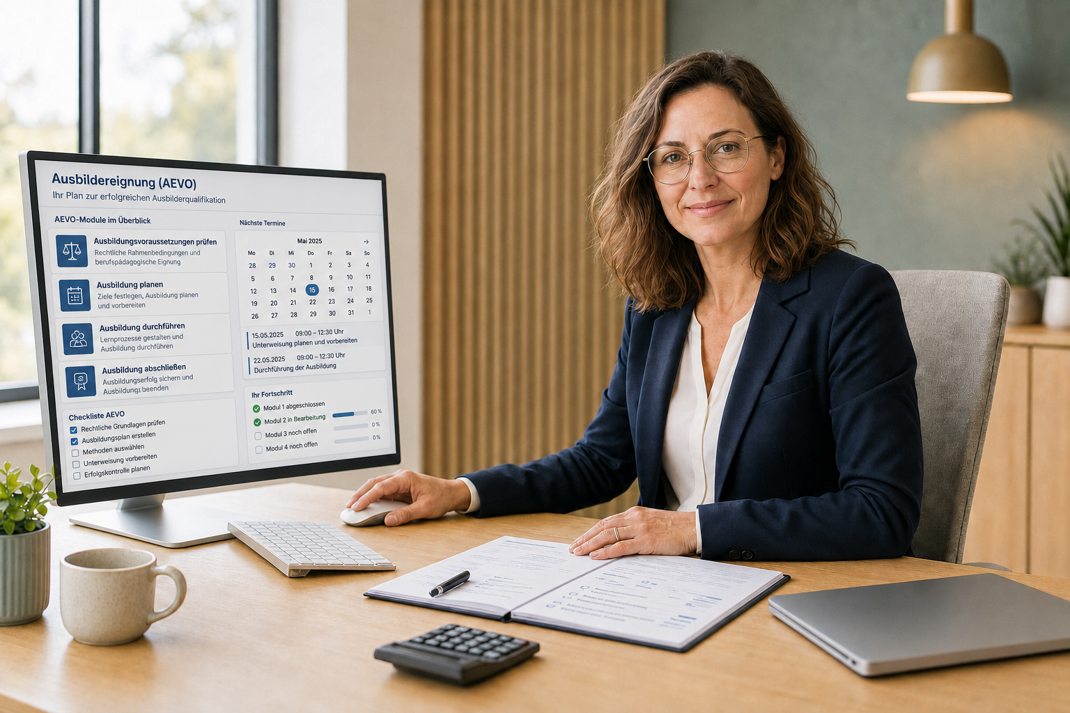 Ausbildereignung online lernen mit AEVO Lernmodulen und klarer Kursstruktur